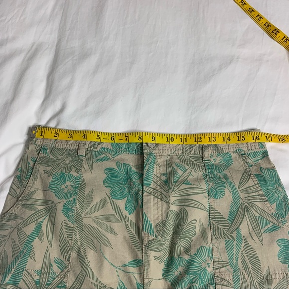 Eddie Bauer Beige and Teal Floral Print Cotton Blend  Skirt Size 8 NWT - Picture 11 of 12